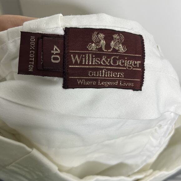 Vtg Willis & Geiger Shorts Mens Sz 40 Ivory Military Cargo Cotton 6" Inseam - Picture 11 of 12